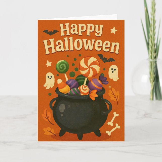 Cute Spooky Halloween  Card (Front)