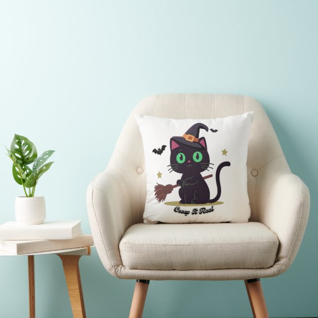 Cute Spooky Halloween Cats & Haunted House Pattern Cushion (Chair)
