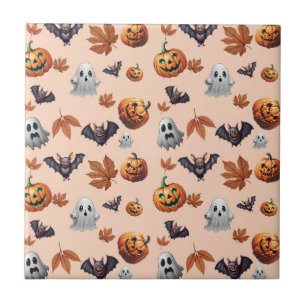 Cute Spooky Halloween Fall  Tile