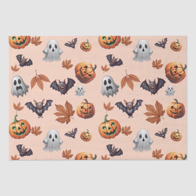 Cute Spooky Halloween Fall  Tissue Paper (Front)