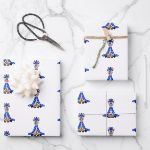 Cute Spooky Halloween Giraffe Wizard Wrapping Paper Sheet