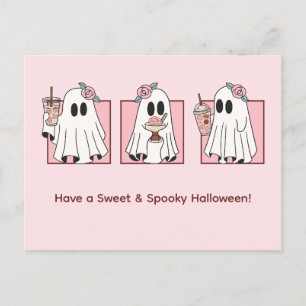 Cute & Spooky Halloween Holiday Postcard – Kawaii 