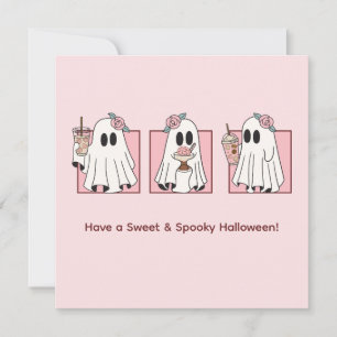 Cute & Spooky Halloween Holiday Postcard – Kawaii 