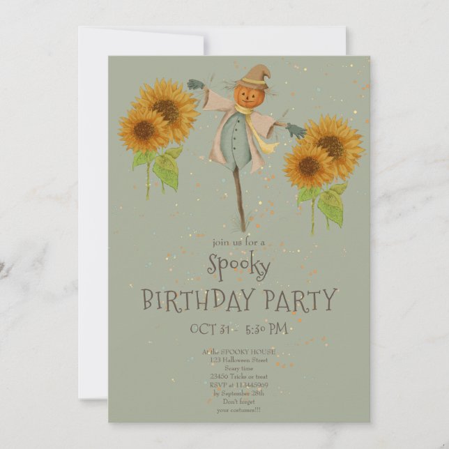 Cute Spooky Halloween Kids Birthday Invitation (Front)