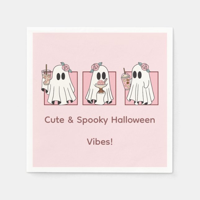 Cute & Spooky Halloween Paper Napkins Kawaii Pary (Front)