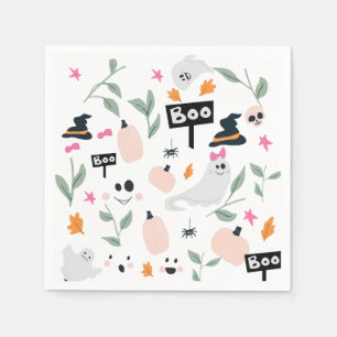 Cute Spooky   Halloween Party Ghosts Napkin