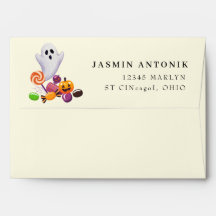 Cute Spooky Halloween Party Invitation Envelope