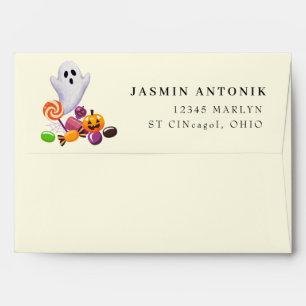 Cute Spooky Halloween Party Invitation Envelope
