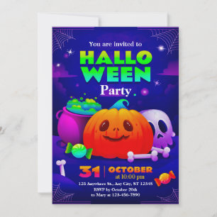 Cute & Spooky Halloween Party Invite for Kids