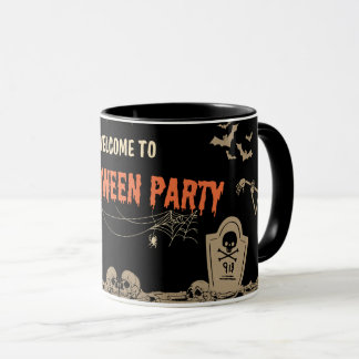 Cute Spooky Halloween Pumpkin and Black Mug