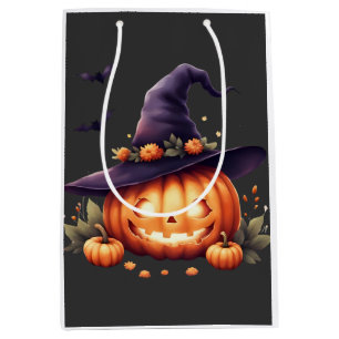 Cute Spooky Halloween Sticker – Pumpkin Medium Gift Bag