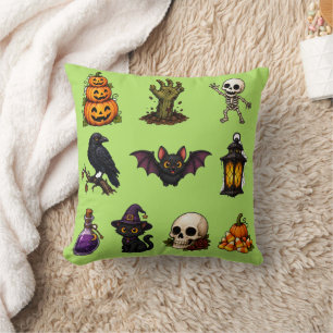 Cute & Spooky Halloween Stickers Sheet – Pumpkins, Cushion