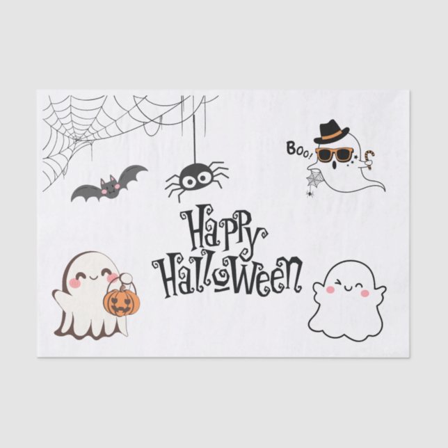 Cute & Spooky Halloween Tissue Paper (Front)