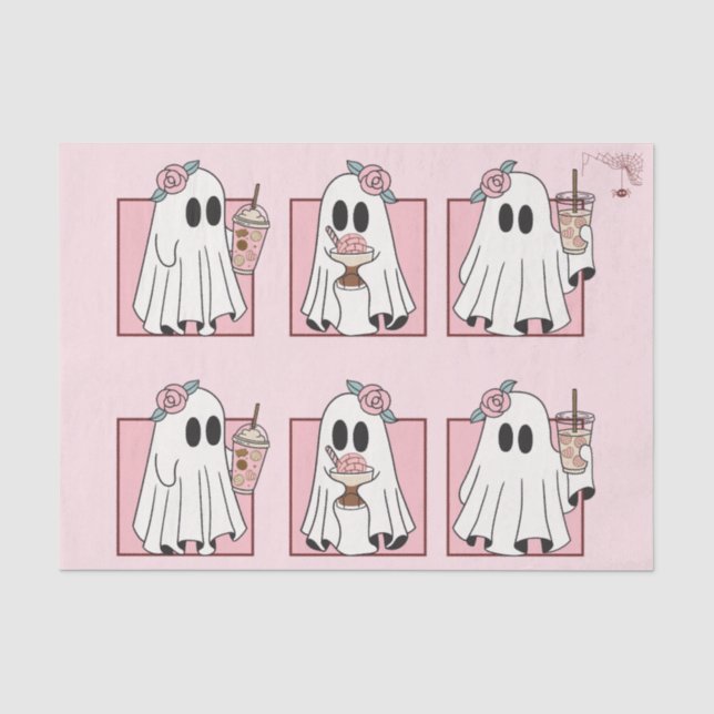Cute & Spooky Halloween Tissue Paper – Kawaii Gift (Front)