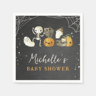 Cute Spooky Little Boo Halloween Baby Shower Napkin
