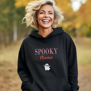Cute Spooky Mama Halloween Ghost Dark Colour Hoodie