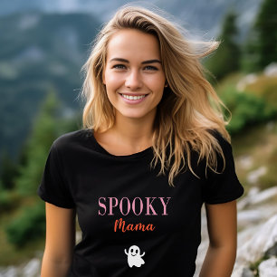 Cute Spooky Mama Halloween Ghost Dark Colour T-Shirt