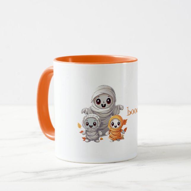 Cute Spooky Mummies Mug (Front Left)