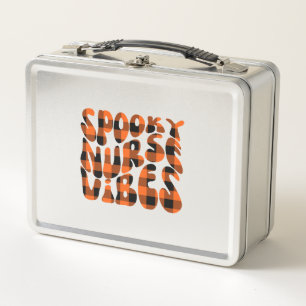 Cute Spooky Nurse Halloween Metal Lunch Box