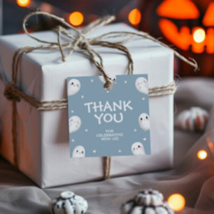 Cute Spooky One Halloween Boy 1st Birthday Square Favour Tags