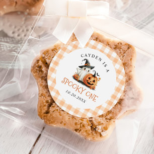 Cute Spooky One Halloween Ghost 1st Birthday Classic Round Sticker