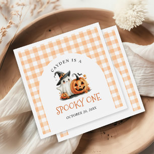 Cute Spooky One Halloween Ghost 1st Birthday Napkin