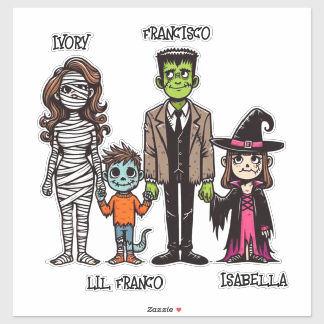Cute & Spooky Personalised Family Halloween (Sheet)