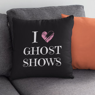 Cute Spooky Season Ghost Black Halloween Decor Cushion