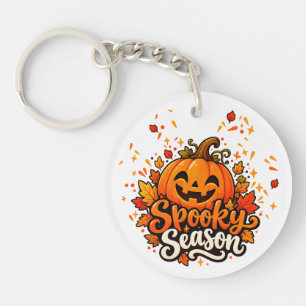 Cute Spooky Season Pumpkin Halloween Acrylic Keych Key Ring