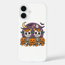 Cute Spooky Skeleton Cows with Pumpkins