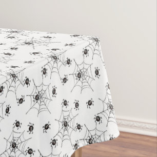 Cute Spooky Spiders & Webs Halloween Tablecloth