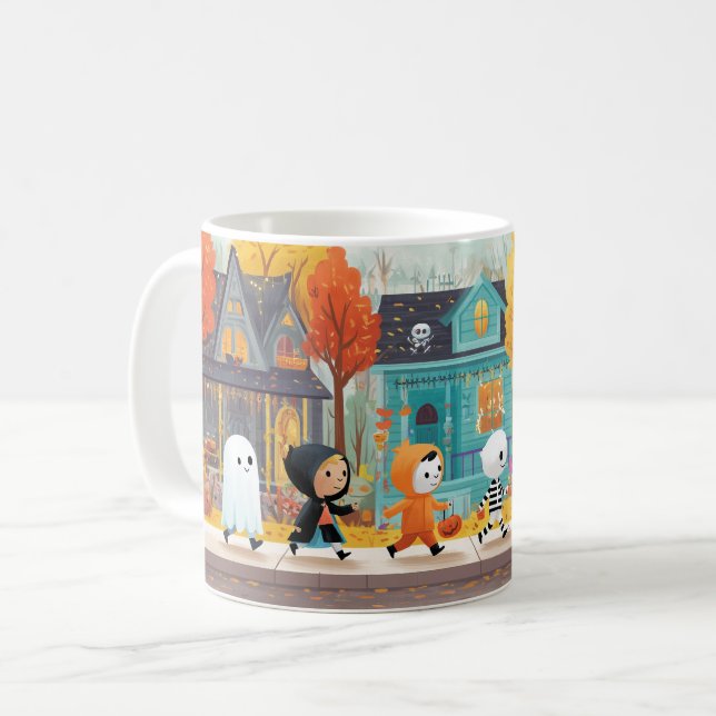 Cute & Spooky Trick or Treaters Mug (Front Left)
