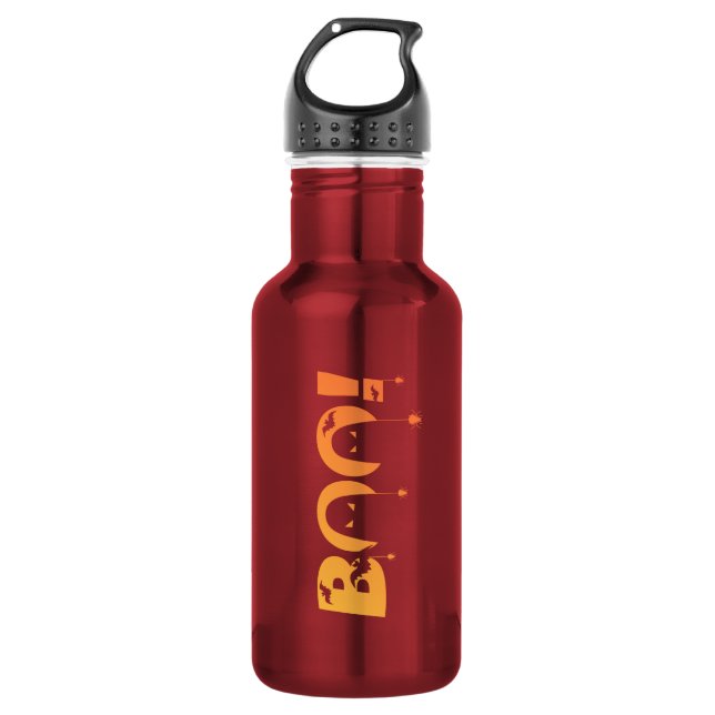 Cute Spooky Typography with Bats & Spiders 532 Ml Water Bottle (Front)
