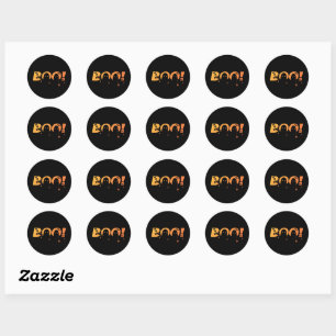 Cute Spooky Typography with Bats & Spiders Classic Round Sticker