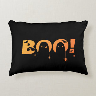 Cute Spooky Typography with Bats & Spiders Decorative Cushion