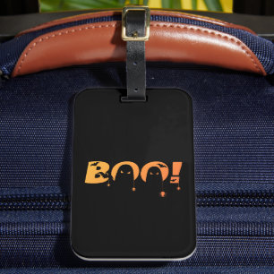 Cute Spooky Typography with Bats & Spiders Luggage Tag