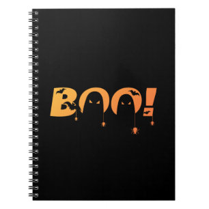 Cute Spooky Typography with Bats & Spiders Notebook