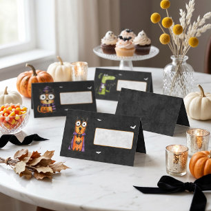 Cute Spooky Watercolor Halloween Party Place Card