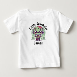 Cute, Spooky Zombie, Custom Name, Halloween Baby T-Shirt