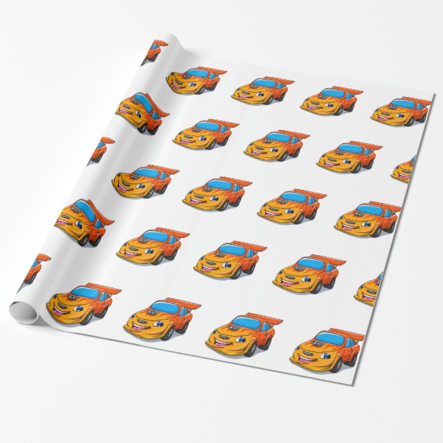 Cute sporte flame car |Choose background colour Wrapping Paper (Unrolled)
