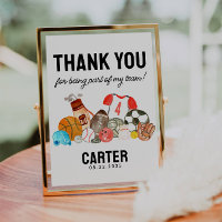 Cute Sports Balls Kids Birthday Thank You