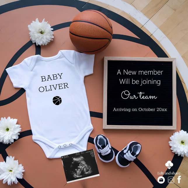 Cute sports basketball pregnancy announcement  (Creator Uploaded)