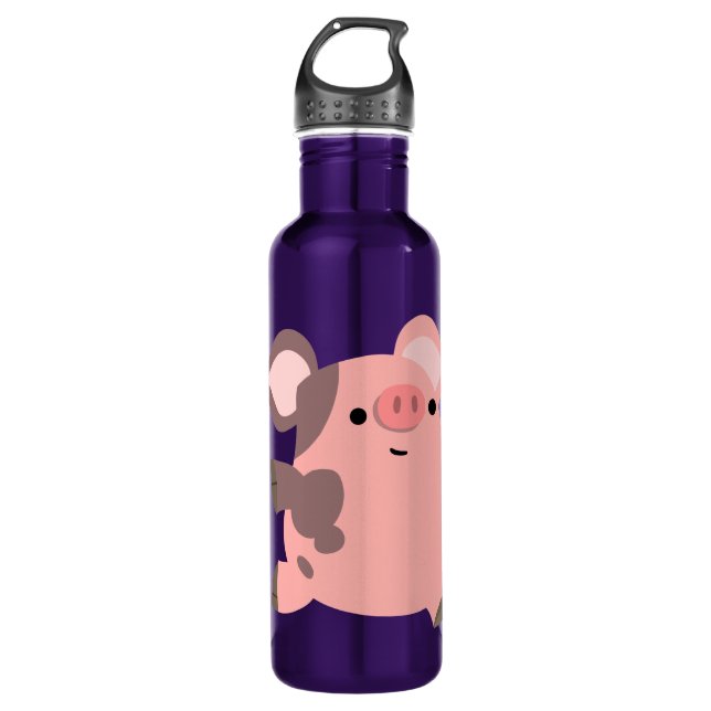 Cute Sporty Cartoon Pig 710 Ml Water Bottle (Front)