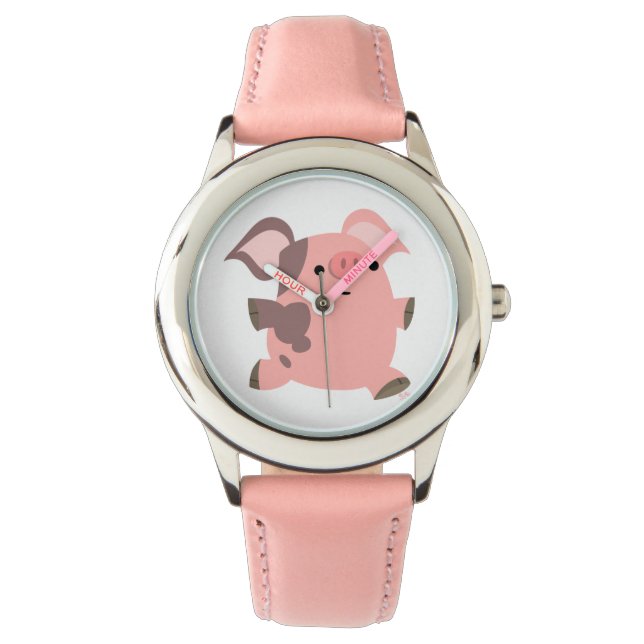 Cute Sporty Cartoon Pig Watch (Front)