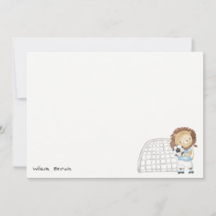 Cute Sporty Football Player Lion Photo Birthday Card