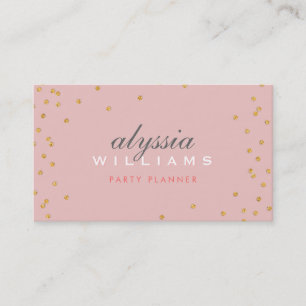 CUTE SPOT confetti gold sparkly glitter pale pink Business Card