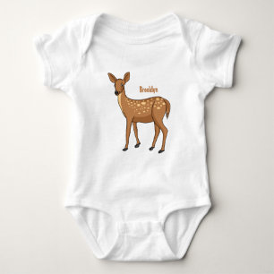 Cute spotted deer cartoon illustration baby bodysuit