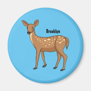 Cute spotted deer cartoon illustration magnet