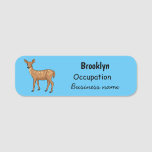 Cute spotted deer cartoon illustration name tag
