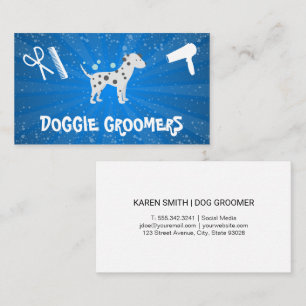 Cute Spotted Doggie   Grooming Tools Business Card
